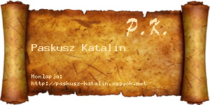 Paskusz Katalin névjegykártya